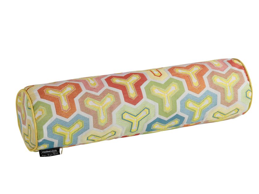 Cuscino Cilindrico Saffron In Cotone Sfoderabile – 15x60 Cm, Blu Foglia Di Tè, Con Chiusura A Cordoncino - 3