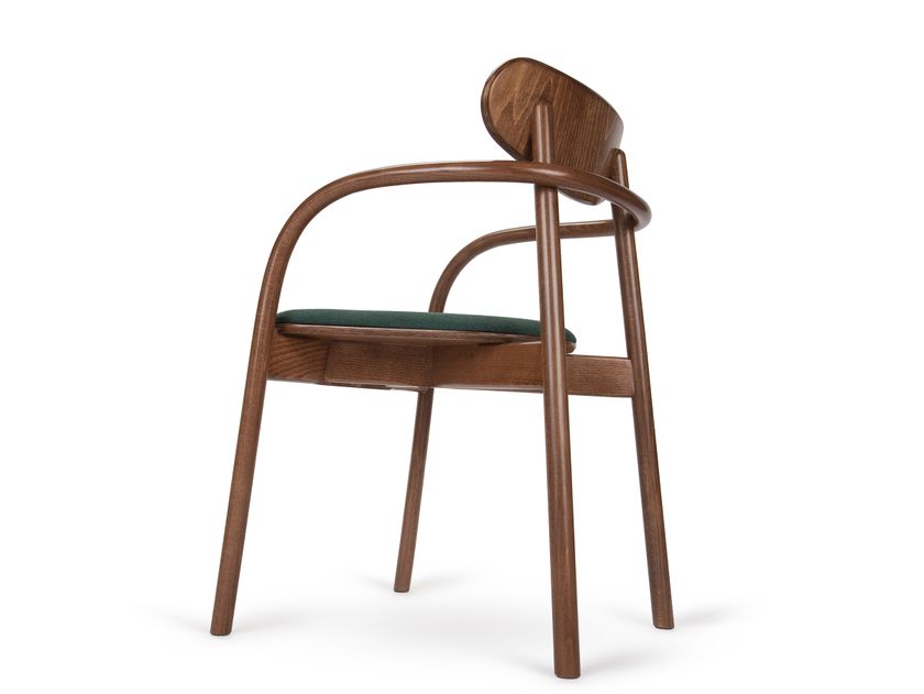 LABENDA | Chair with integrated cushion Wooden chair with armrests with ...