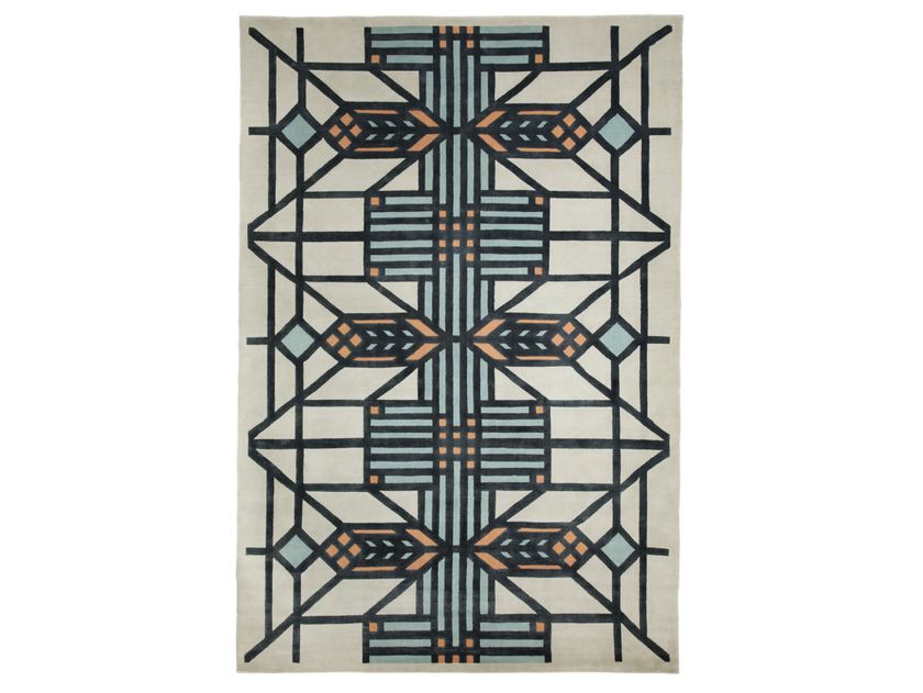 Handmade rectangular New Zealand wool rug LAKE GENEVA Signature ...