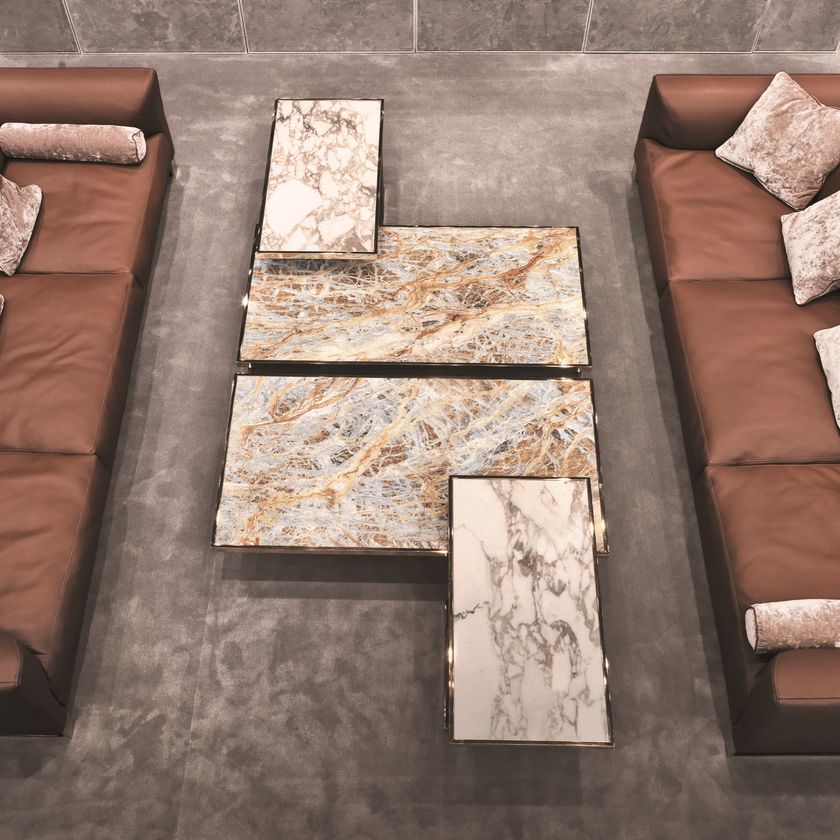 Rectangular Marble Coffee Table Layer Rectangular Coffee Table