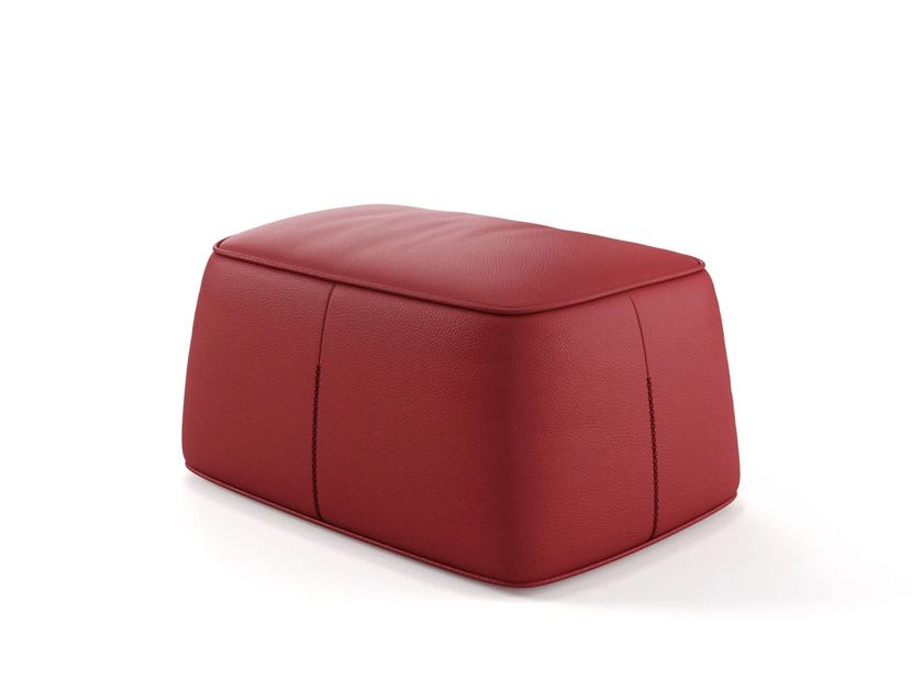 MONTEFINO Pouf imbottito rettangolare in pelle By Sofanella