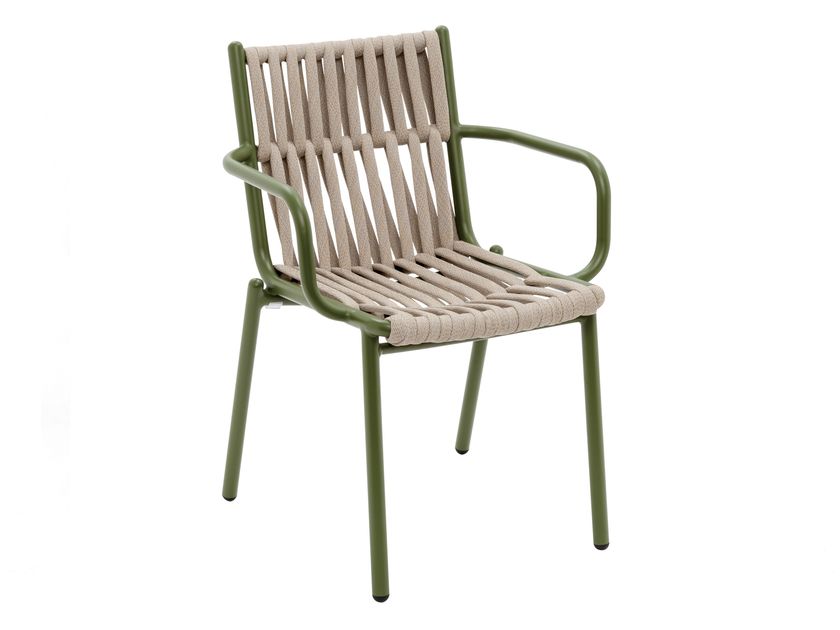 Silla de cuerda de jardín con brazos LOOP By Kun Design diseño Kun Qi