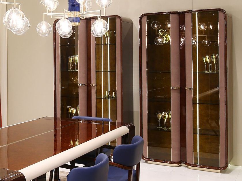 MADISON Wood and glass display cabinet By Turri