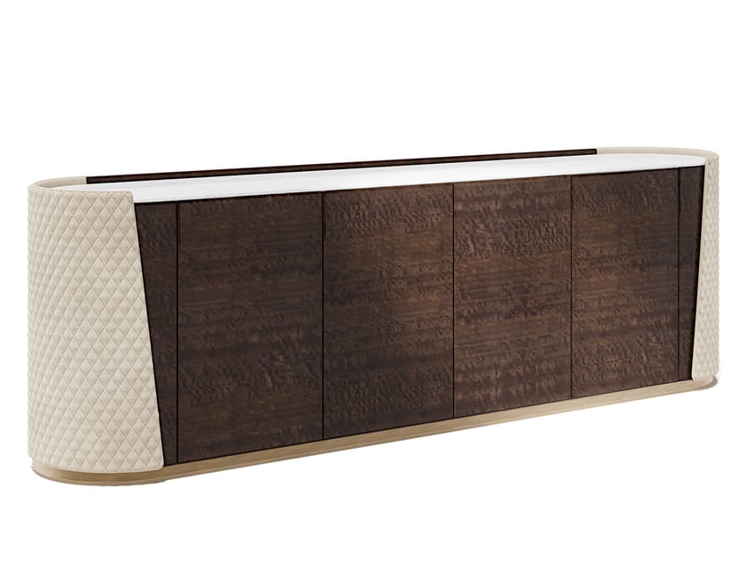Buffet de madeira e pele com portas e gavetas MAJESTIC by Capital Collection