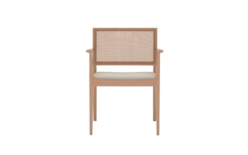 Upholstered wicker easy chair with armrests MANILA SO2133 Manila