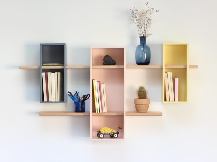 Wallmounted sectional bookcase MAX DOUBLE XL Pièces complices
