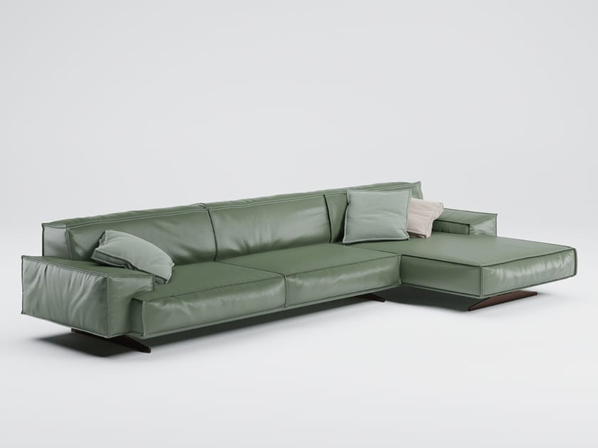 MAXXO Sofa with chaise longue Sectional leather sofa with chaise