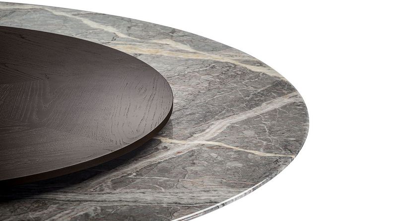 Lazy Susan - Vassoio girevole in marmo, 30,5 cm, con base in
