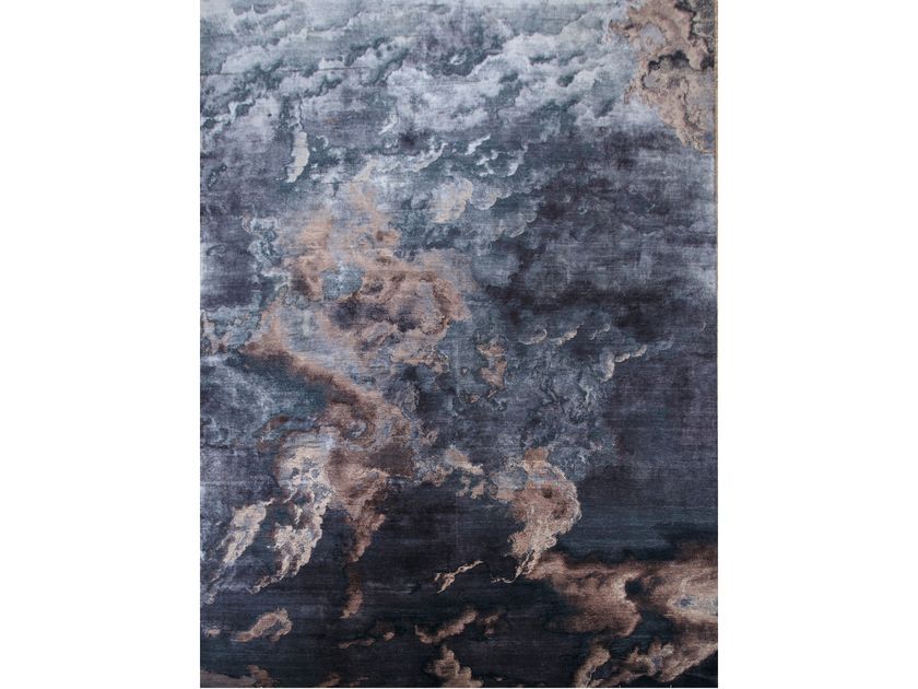 Handmade rectangular rug MIDNIGHT CLOUDS Illusion Rugs Collection By EBRU