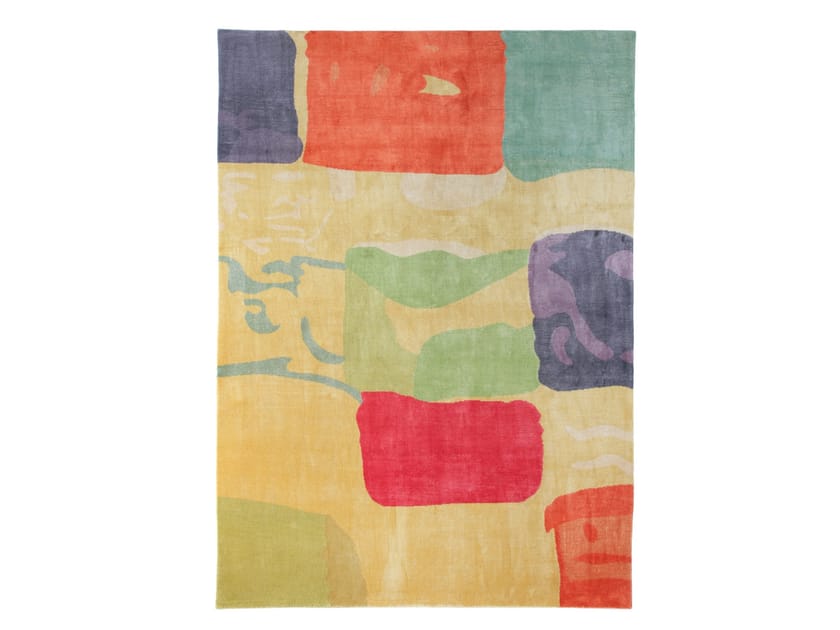 Handmade rectangular New Zealand wool rug MINT Color Collection By