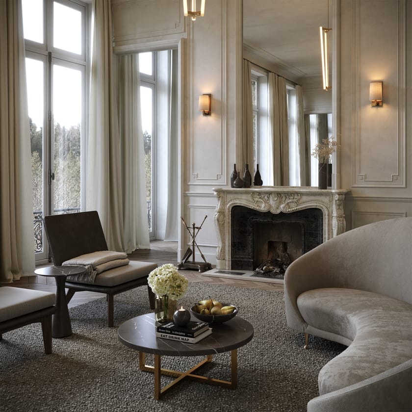 Pietra Grey marble coffee table Round Pietra Grey marble coffee