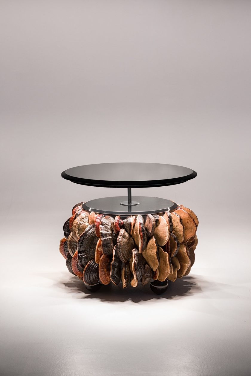 Round coffee table with light MUSHROOMS Coffee table with light