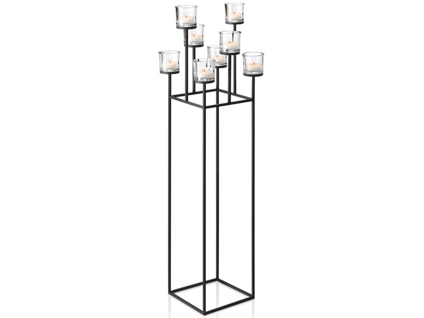 Höfats Henry Metal Portacandele Design Argento - Impilabile In Alluminio Anodizzato Per Candele A Bastoncino Ø20-24mm - Decorazione Moderna Per Matrimoni, Regalo Ideale