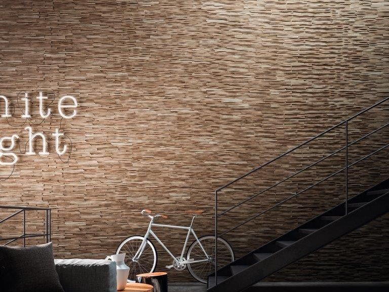 Reclaimed wood 3D Wall Cladding OAK CLEAVED By Bruno Parquet