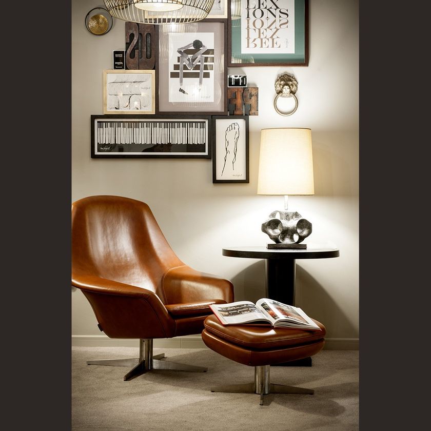 Swivel leather armchair OLAF Swivel armchair Olaf Collection By