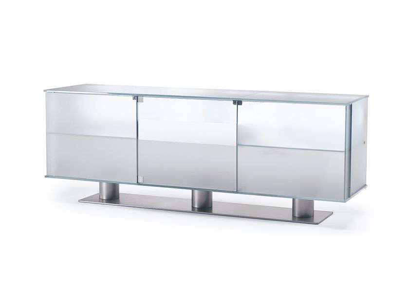 ONIS Wood and glass sideboard with drawers By Reflex