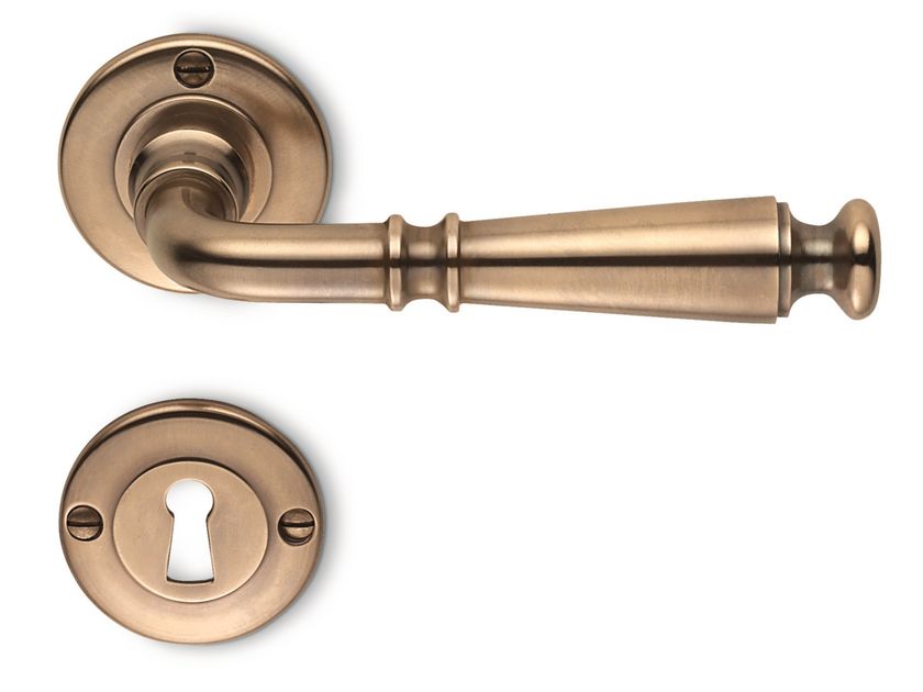 Maniglia Per Porta Domino Serie Casablanka - Per Bagno/WC - In Alluminio Colore Bronzo - Completo Con Rosette E Accessori - Foto 10