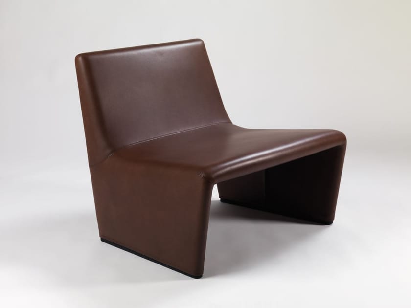 Leather armchair with removable cover PATTY Leather armchair Patty