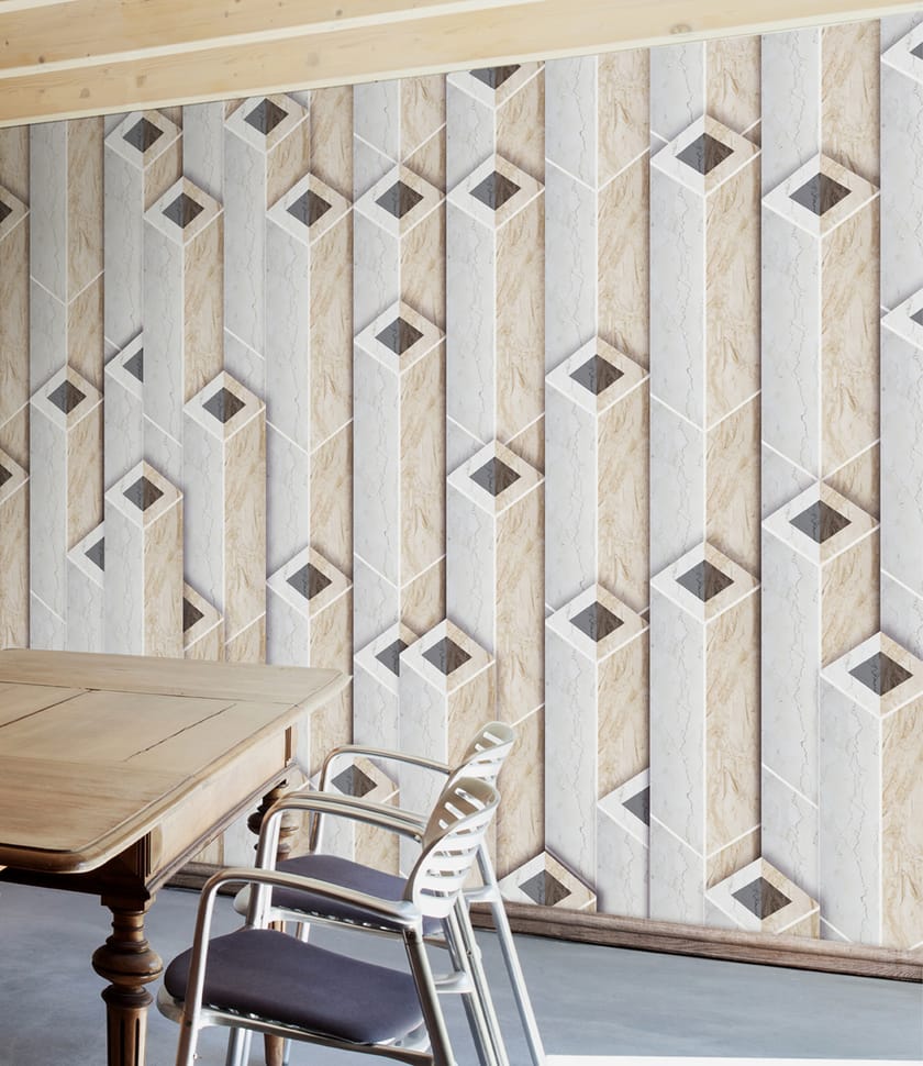 Industrial style Ecological washable PVC free wallpaper PIPES UPTO