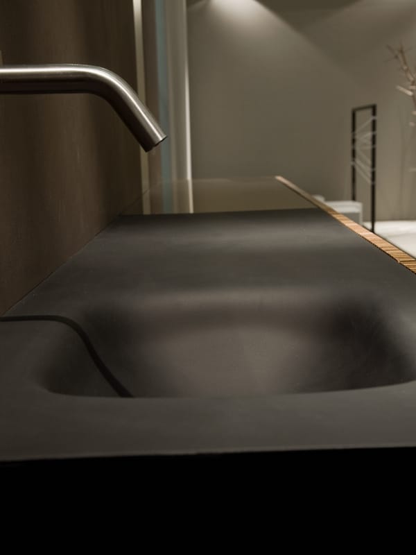 DOOR TEAK STRIPES by Moab - Mobile lavabo singolo in teak con cassetti - 4