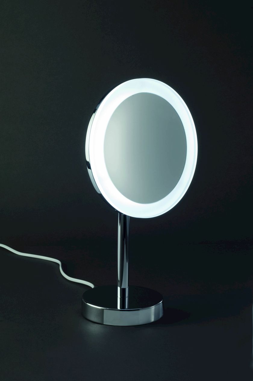 Countertop shaving mirror with integrated lighting BS 63 By DECOR WALTHER
