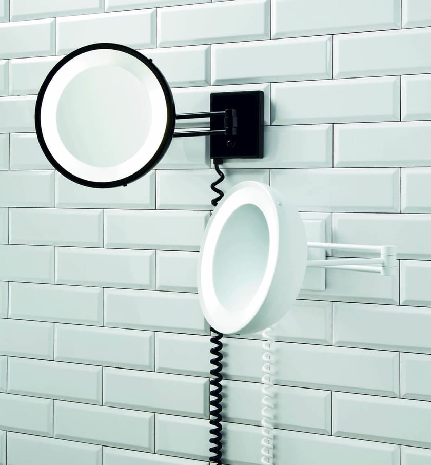 Wallmounted shaving mirror with integrated lighting BS 25 PL By DECOR