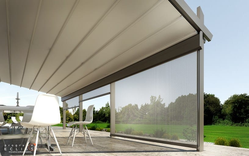 Pérgola de aluminio con toldo corredero con luces integradas MAJESTIC