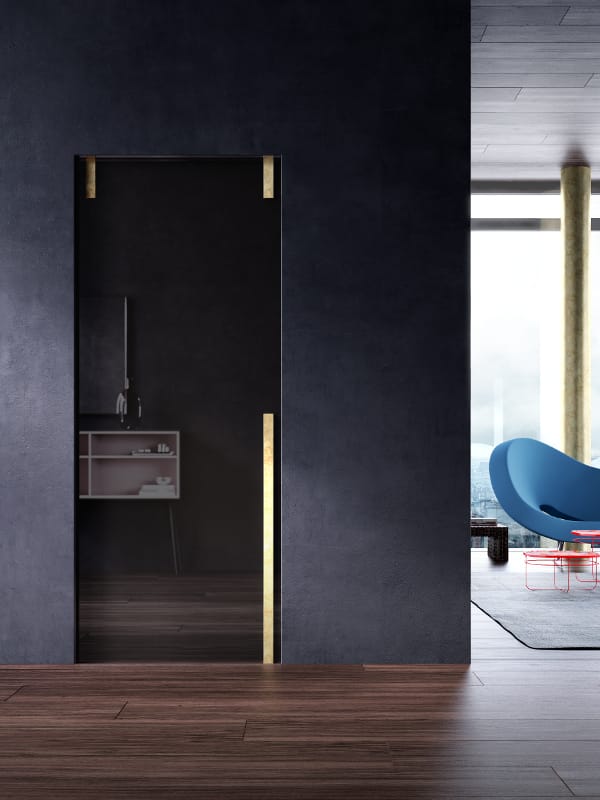 Pocket sliding door en crystal Pocket Door Glass Panel Version By