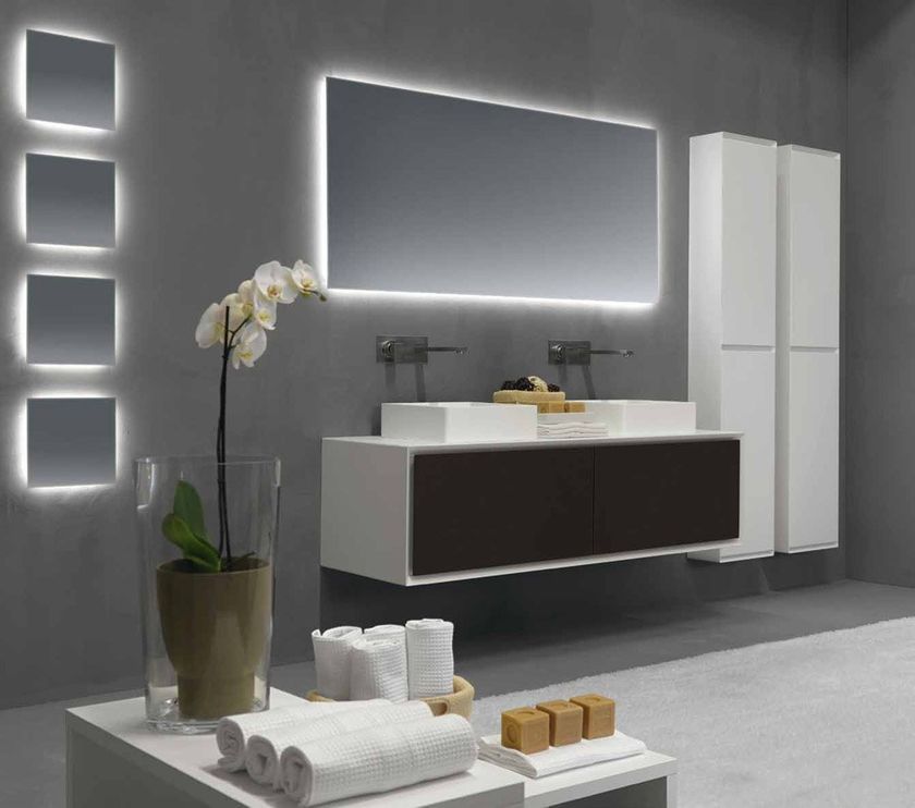 CV-JZ-CIVENO Specchio da bagno nero, 76,2 x 139,7 cm, specchio da bagno nero da parete, specchio rettangolare con cornice nera per bagno, angolo arrotondato, specchio da bagno da parete orizzontale o