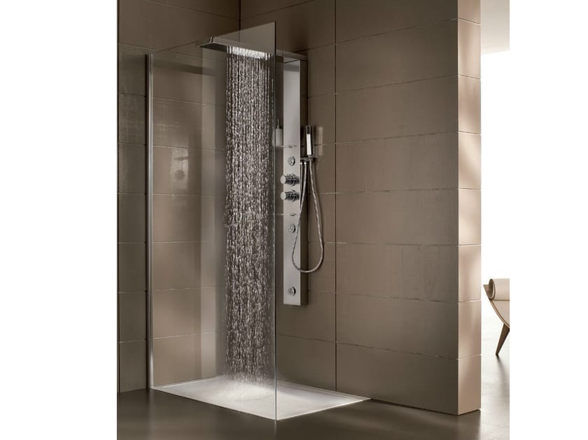 Crystal and steel Walk in shower BRISTOL BOX 2 By Gruppo Geromin