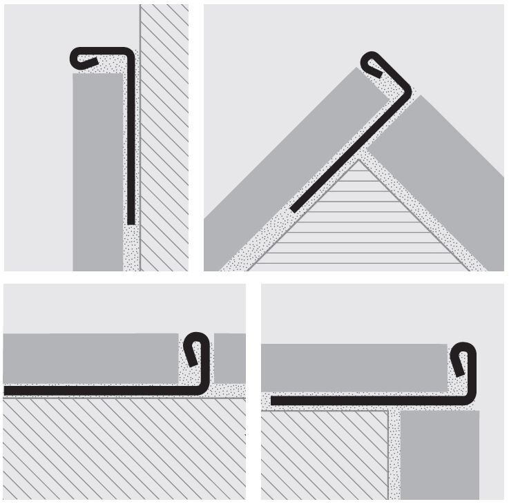 PROTERMINAL Antibacterial metal edge profile for walls By PROGRESS PROFILES