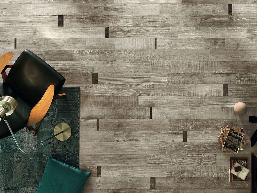 Revêtement de sol/mur en grès cérame pleine masse effet bois SCRAPWOOD ...