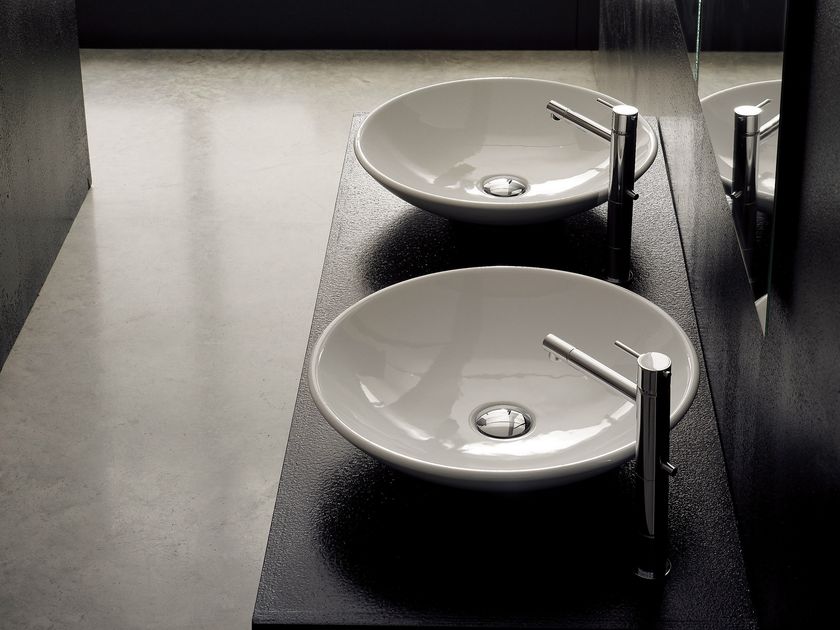 Vasque à Poser Ronde Scarabeo – Céramique Blanche – Salle De Bain – Modèle 8809