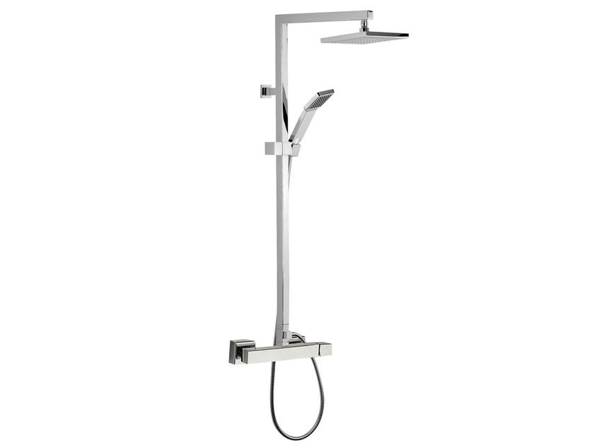 Set Doccia OCEAN ITALY Con Soffione Quadrato E Termostatico - Acciaio Inox Cromato, Altezza Regolabile 80-120 Cm - Foto 9