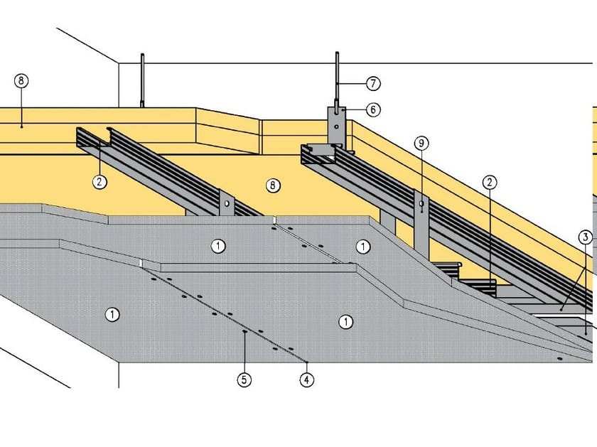 Fireproof ceiling tiles MGO FIRE PLUS® S26/130/80 EI120 By ITP