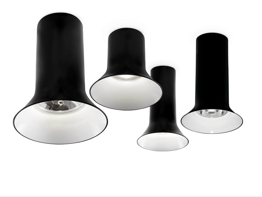 Direct light aluminium ceiling lamp SAX 285 By Vertigo Bird design Alain Monnens