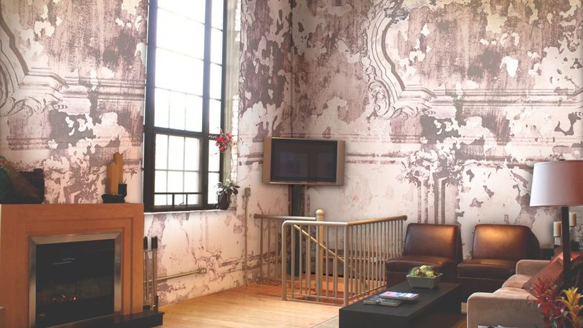 TOVAGLIA DAMASCATA VINTAGE inutilizzata lino irlandese motivo rosa 64 x