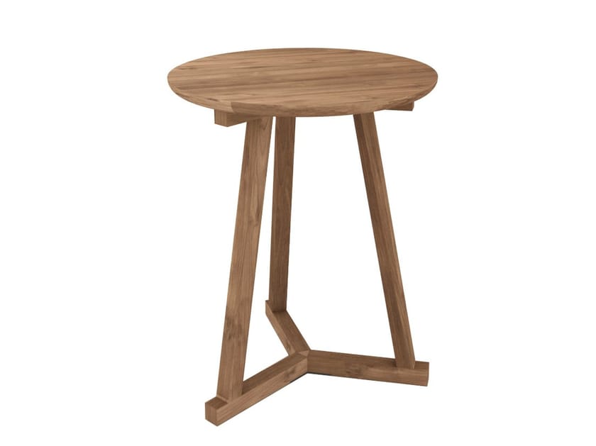 TEAK TRIPOD Round teak coffee table By Ethnicraft