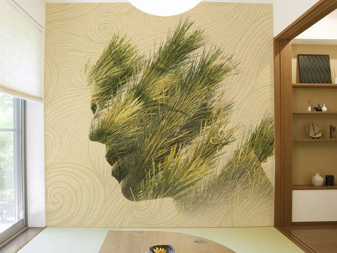 Washable vinyl wallpaper REFLEXIVE PINE By GLAMORA design Gianluca Scolaro