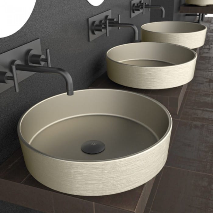 Lavabo da appoggio rotondo RHO METAL By Glass Design