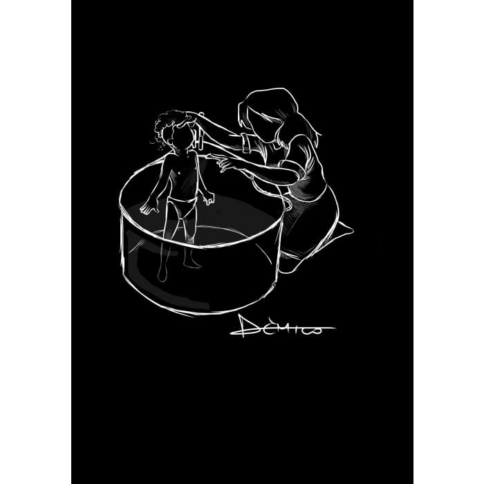 Corner round bathtub MINI BLACK By Glass Design