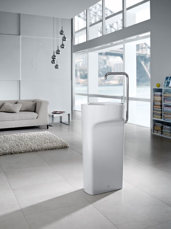 Lavabo freestanding rotondo AMBERES By ROCA SANITARIO design Joan Gaspar