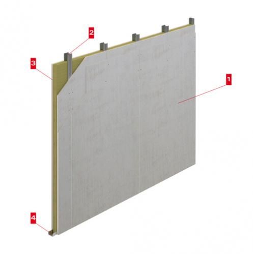Fireproof panel for interior partition Tecbor 10+10/70/10+10 MW By LINK ...