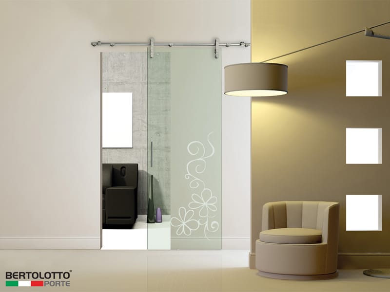 Glass sliding door without frame 3241 DECORO PRI By Bertolotto Porte