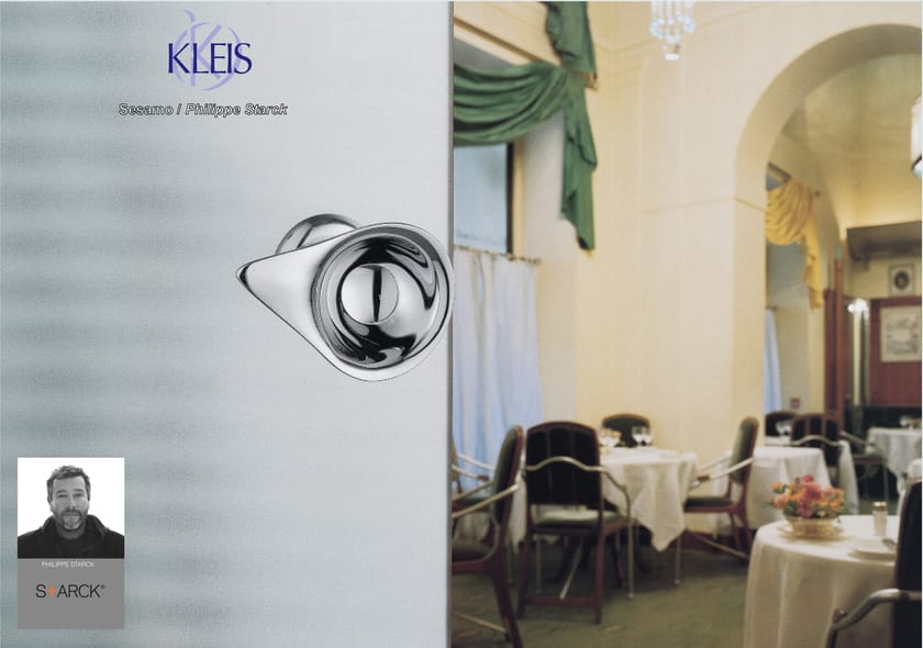 Die cast aluminium door handle SESAMO By KLEIS design Philippe Starck