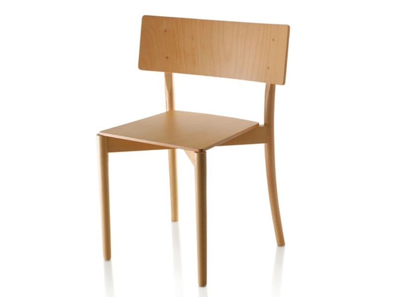 Stackable beech chair ARC By Zilio A&C design Tomoko Azumi