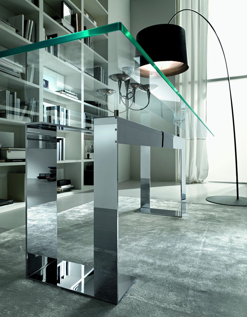 MILES Rectangular glass table By Tonelli Design | design Giulio Mancini