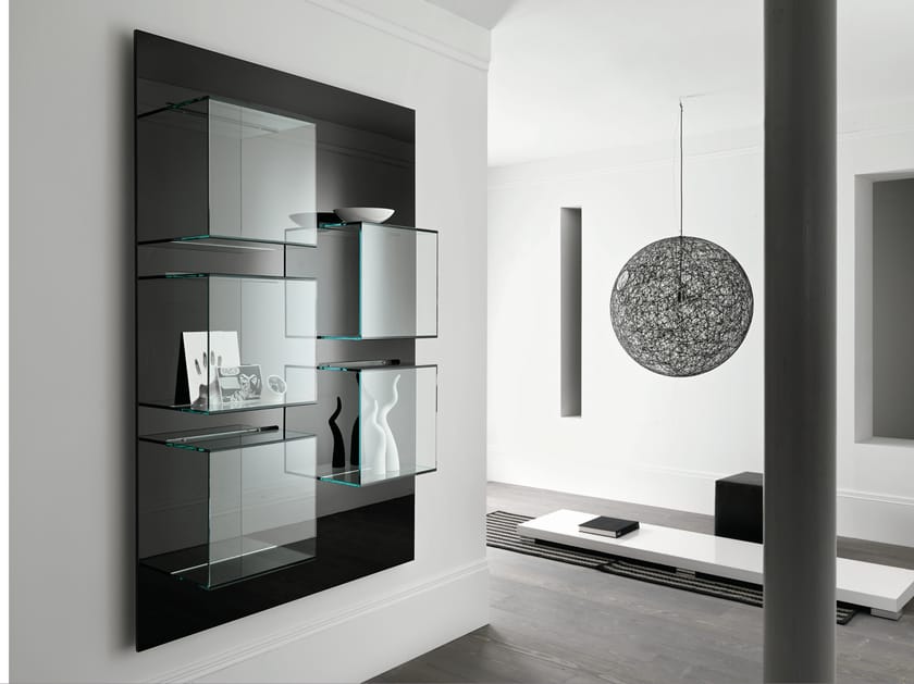Wallmounted glass bookcase DAZIBAO By Tonelli Design design EG+AV