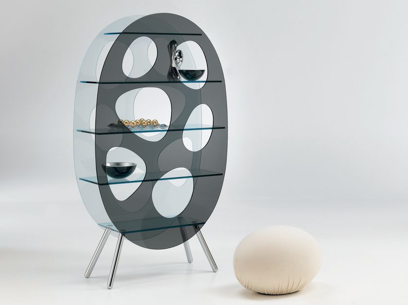 Floor-standing glass display unit LOTUS By Tonelli Design design Karim ...