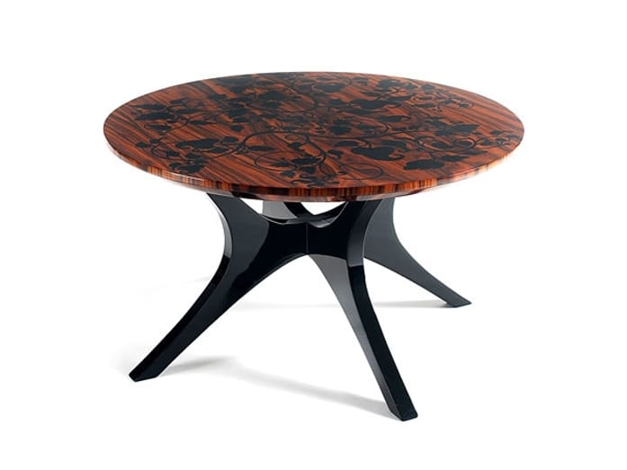 Round wood veneer coffee table for living room PEARL By Boca do Lobo